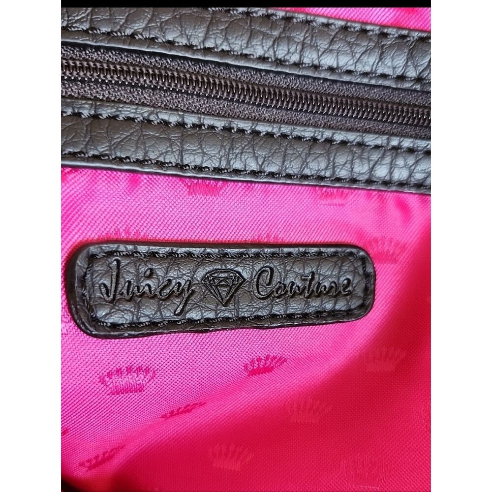 Juicy Couture Jersey Knit Barbiecore Rhinestone Lips Overnight Tote Bag - Picture 9 of 15